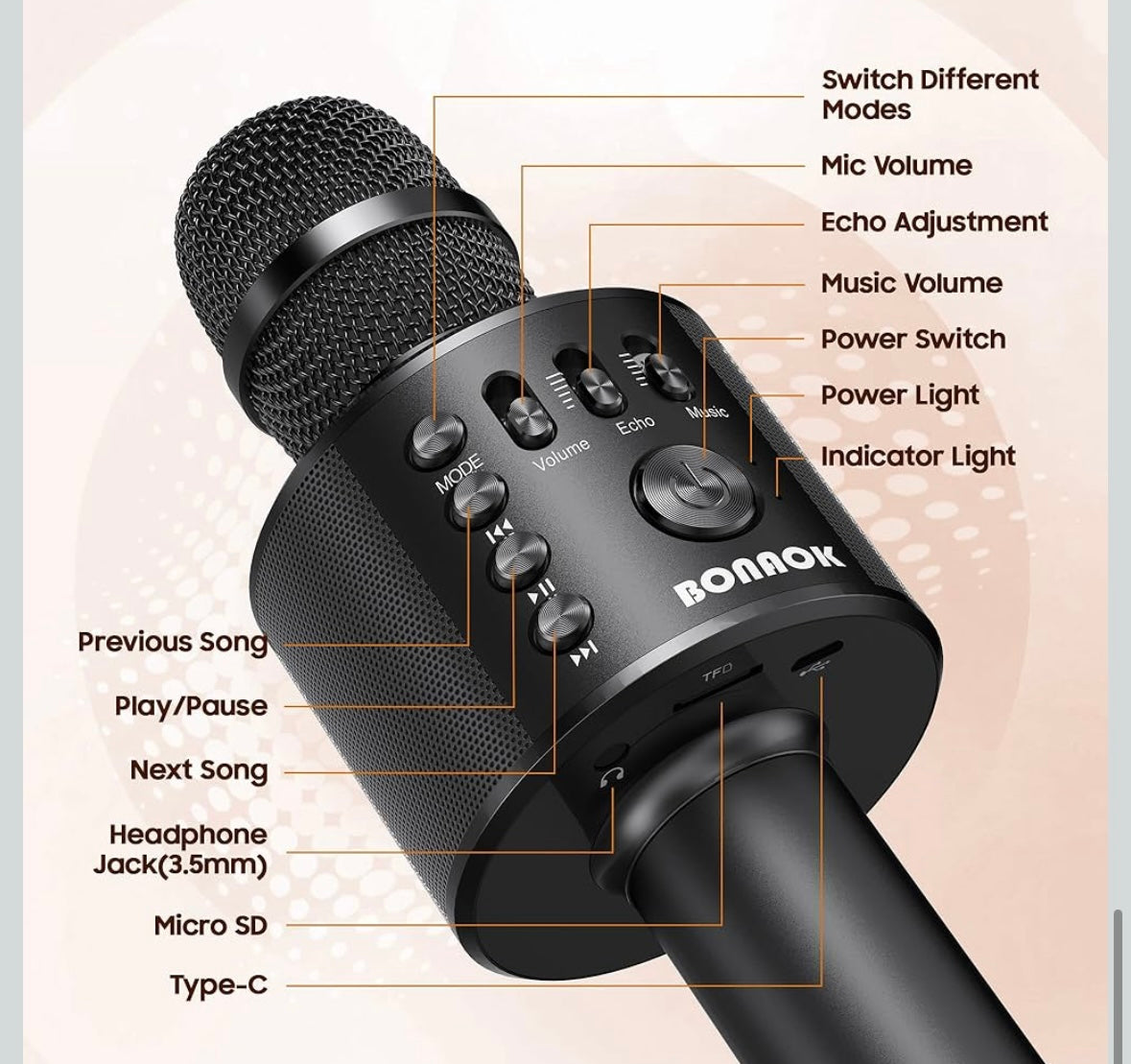 Micrófono inalámbrico, Bluetooth ￼